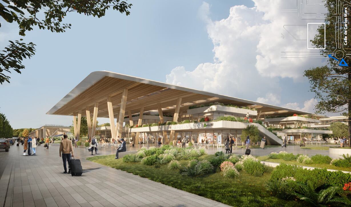 Estado de la futura estación de Gijón.