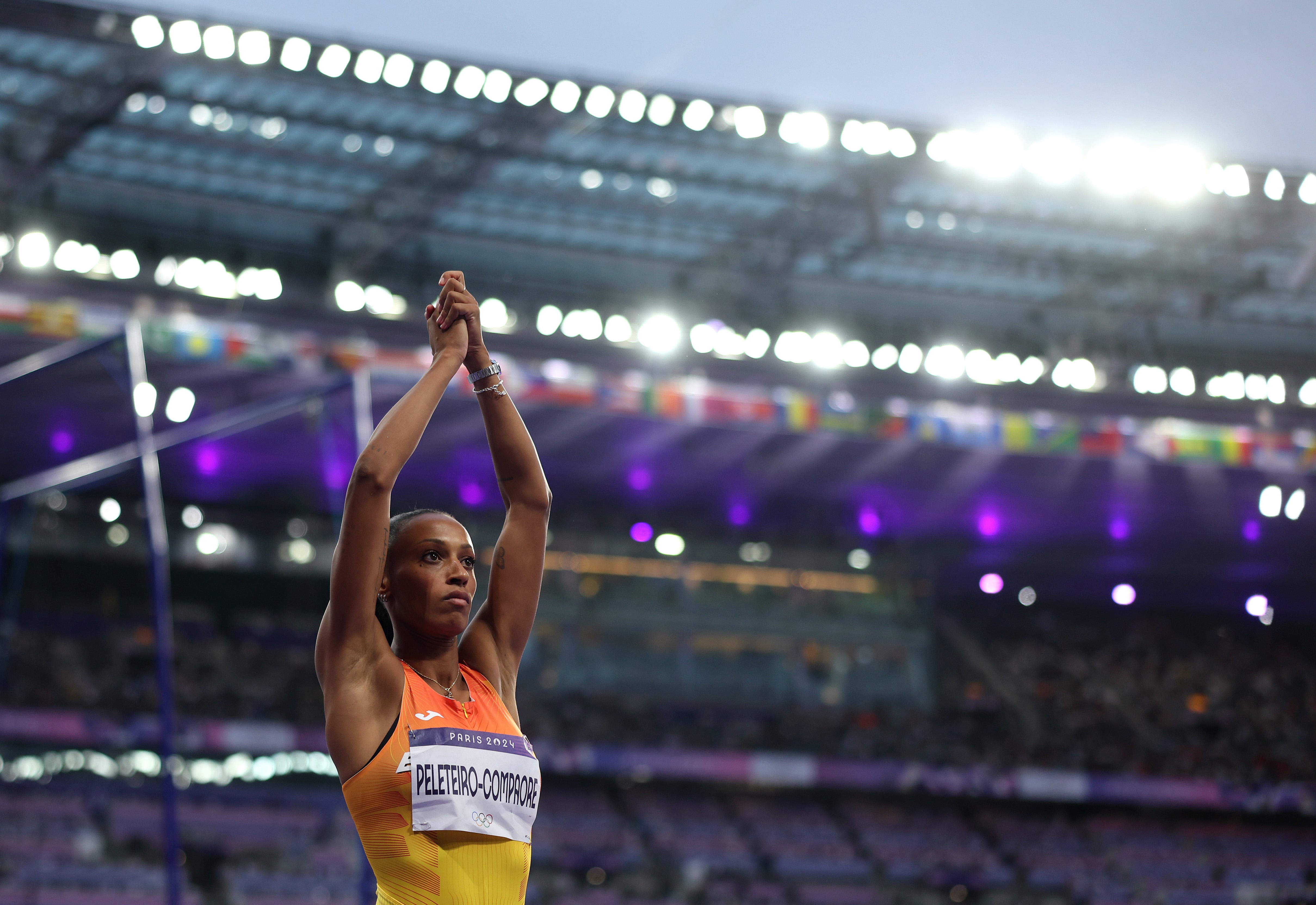 Ana Peleteiro, en la final del triple salto femenino de los Juegos Olímpicos de París