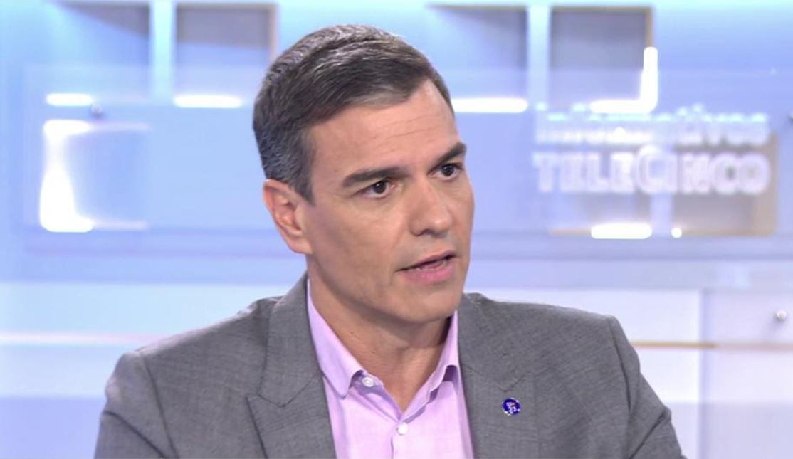 El presidente del Gobierno, Pedro Sánchez, en Informativos Telecinco.