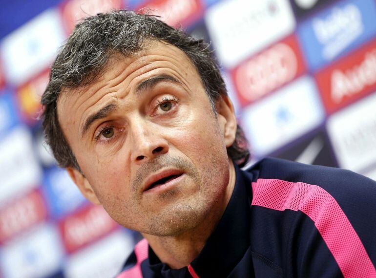 GRA055 BARCELONA, 07/09/2013.- El entrenador del FC Barcelona, Luis Enrique, durante la rueda de prensa previa al partido de la decimoséptima jornada Liga que su equipo jugará mañana frente a la Real Sociedad en Anoeta. EFE/Andreu Dalmau