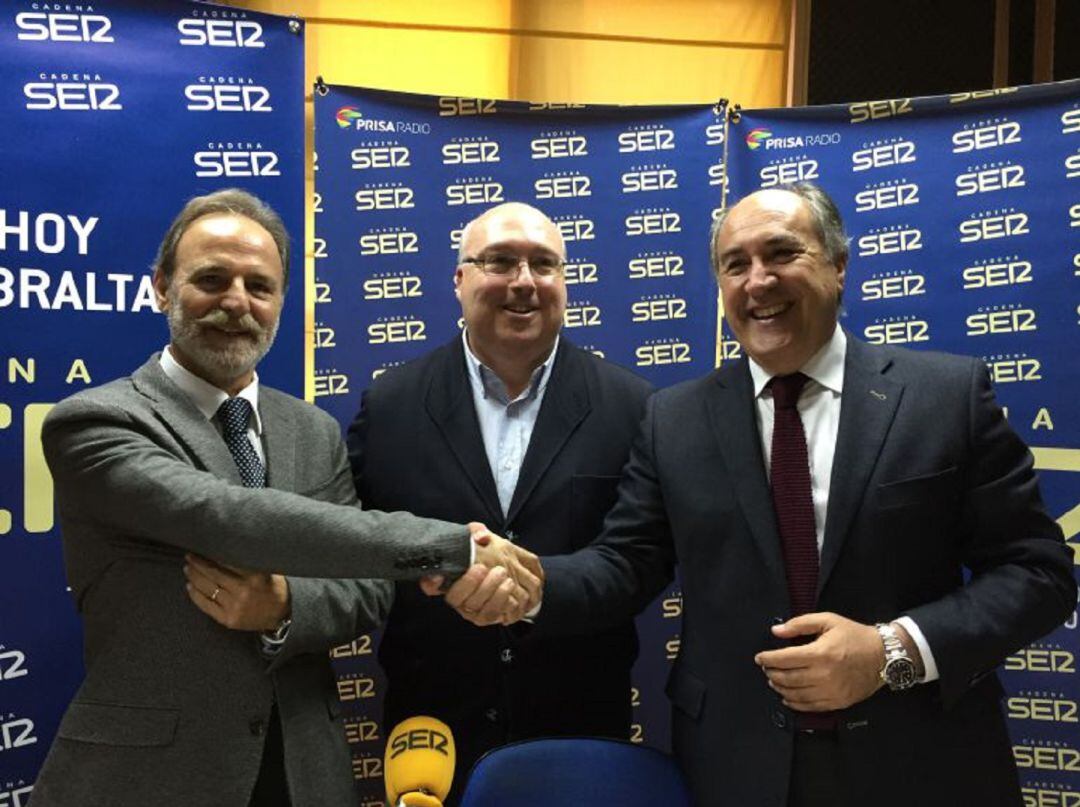 Salvador De la Encina y José Ignacio Landaluce junto a Cándido Romaguera, periodista de la Cadena SER.