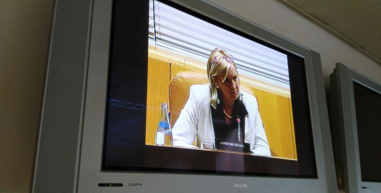 Yolanda Laviana comparenciendo en la Asamblea de Madrid