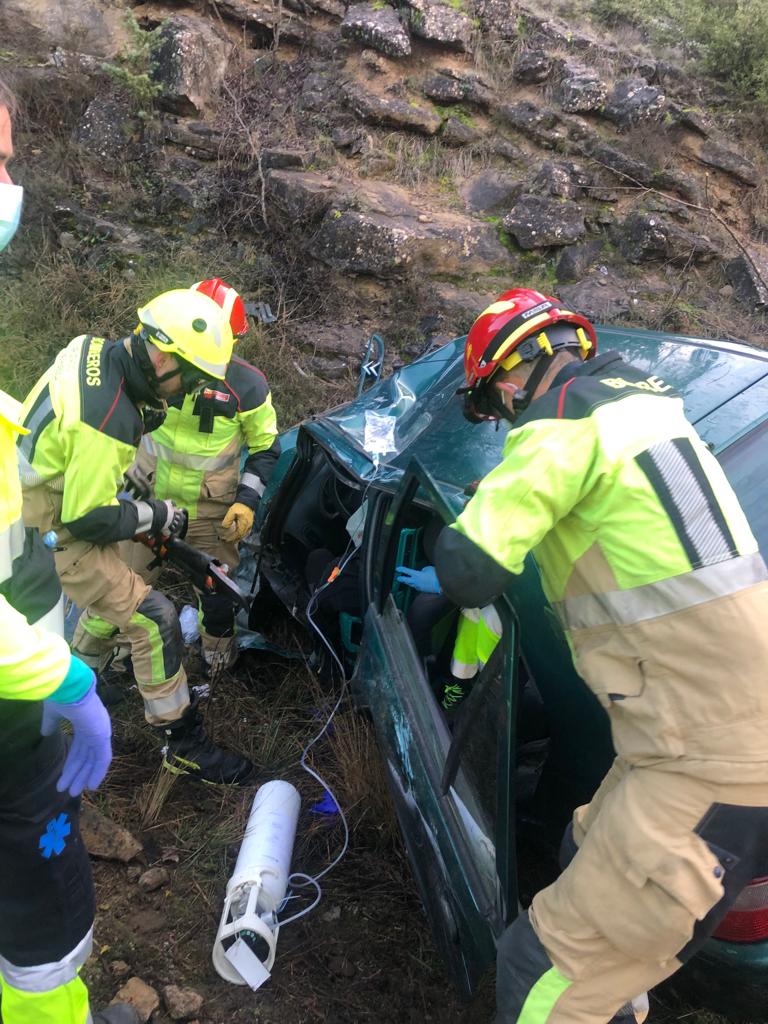 Los bomberos tenían que excarcelar al conductor