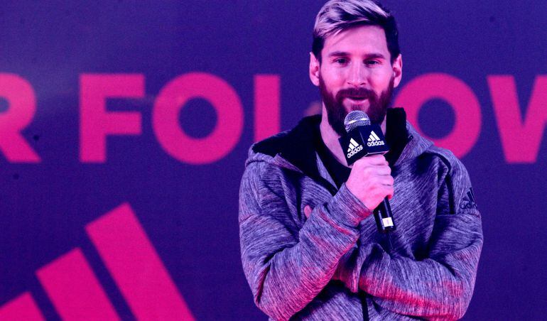 Leo Messi, en el acto promocional de sus nuevas botas en Barcelona