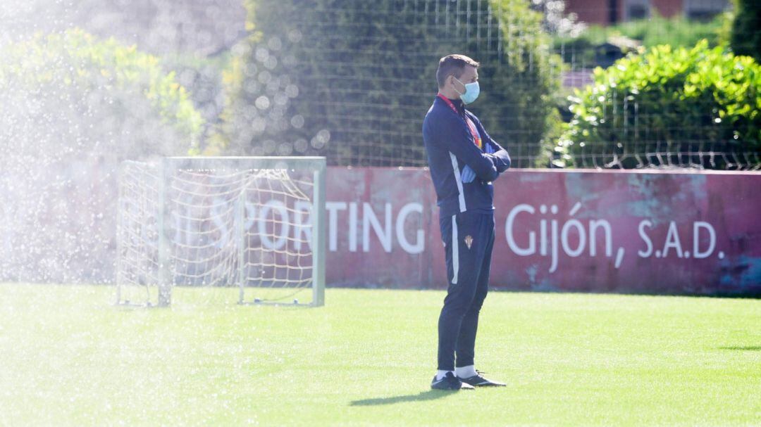 Djukic durante la sesión de entrenamiento. 