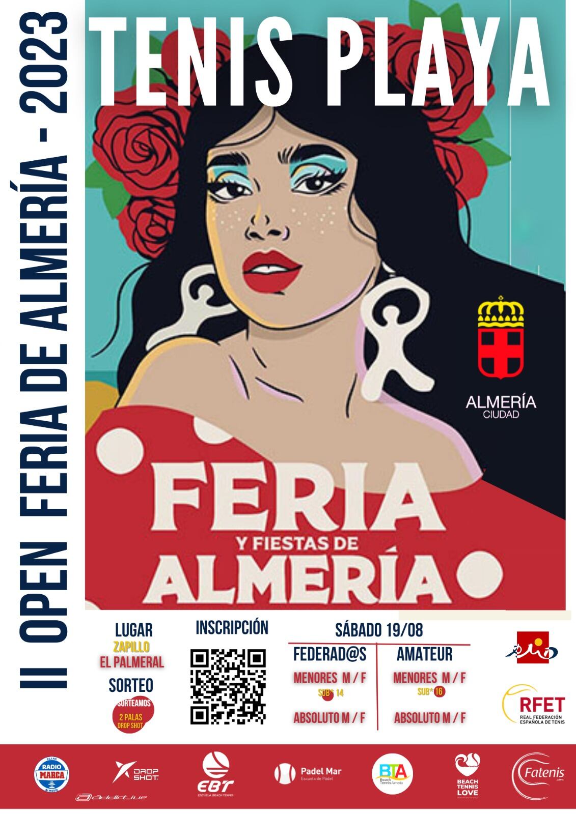 Cartel del Torneo de Feria para el tenis playa.