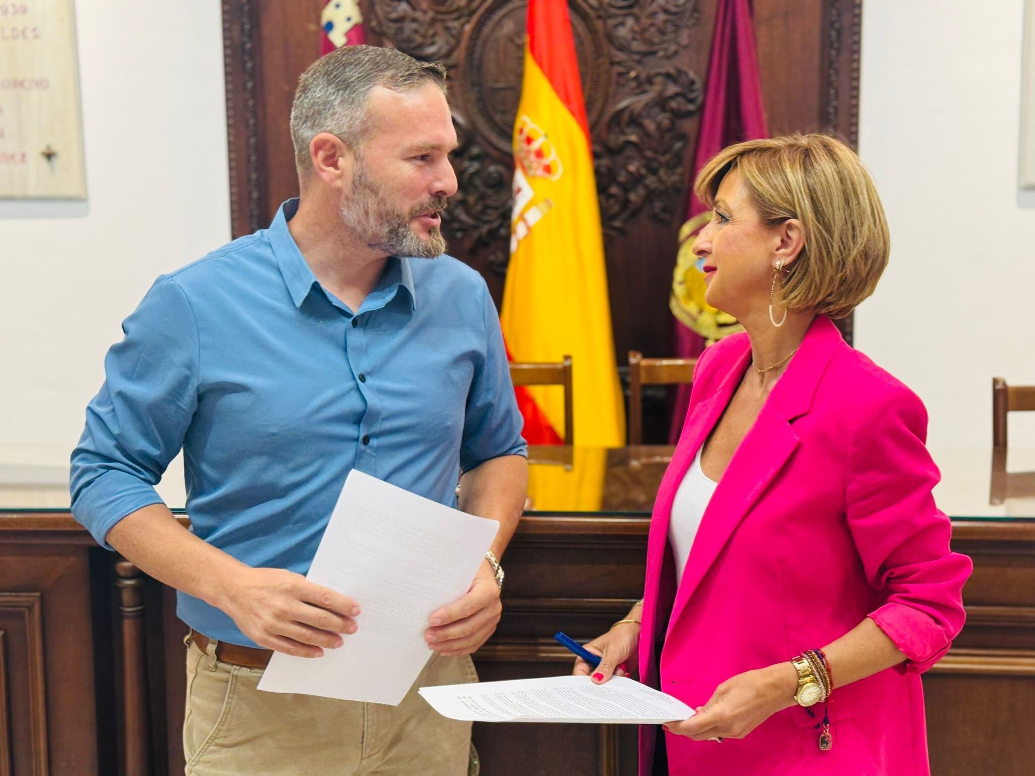 José Martínez, concejal de Emergencias y Belén Pérez, concejala de Hacienda