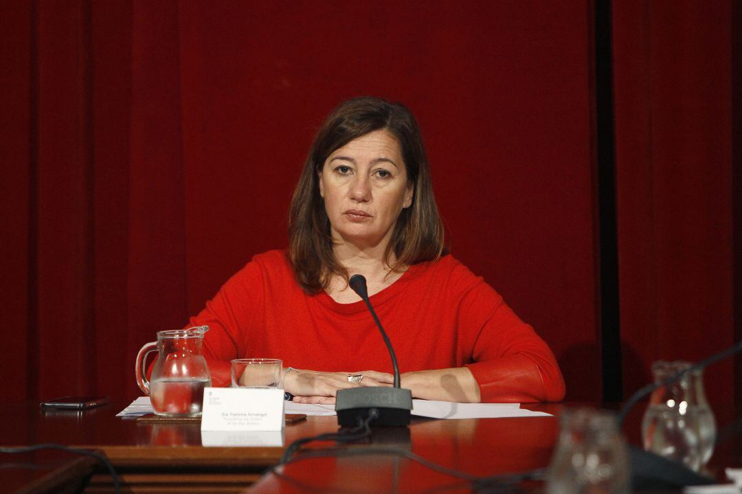 La presidenta del Govern balear, Francina Armengol, durante su reunión con los agentes sociales y económicos de Baleares ante la crisis del COVID-19, en Palma de Mallorca (Islas Baleares), a 16 de marzo de 2020. ECONOMIA
Isaac Buj - Europa Press