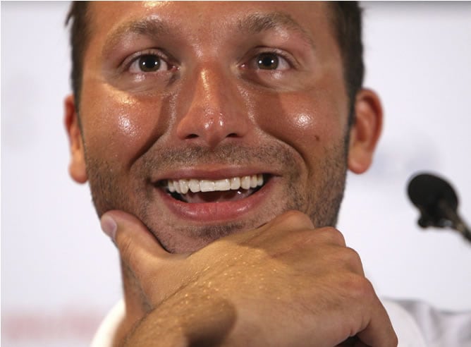 Ian Thorpe, durante la rueda de prensa en la que ha anunciado su vuelta