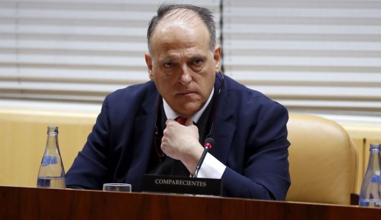 El presidente de la Liga de Fútbol Profesional Javier Tebas.
