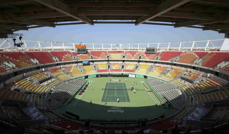 Vista general de la sede del tenis durante el entrenamiento de Rafa Nadal.