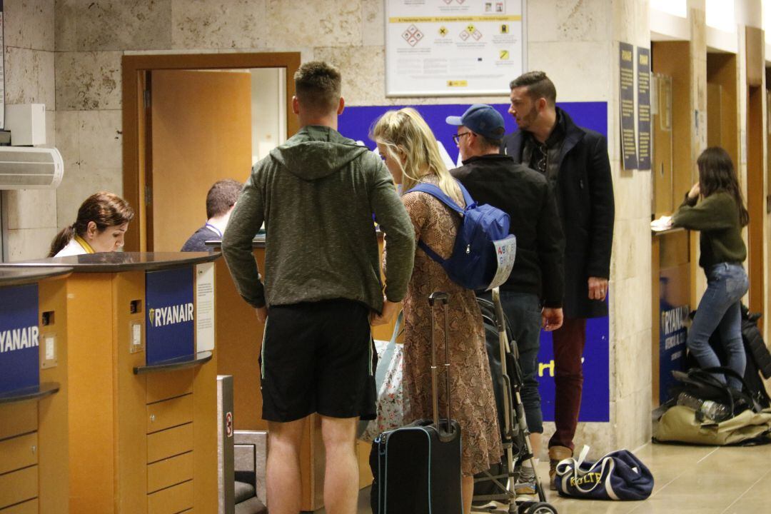 Un mostrador de Ryanair a l'aeroport