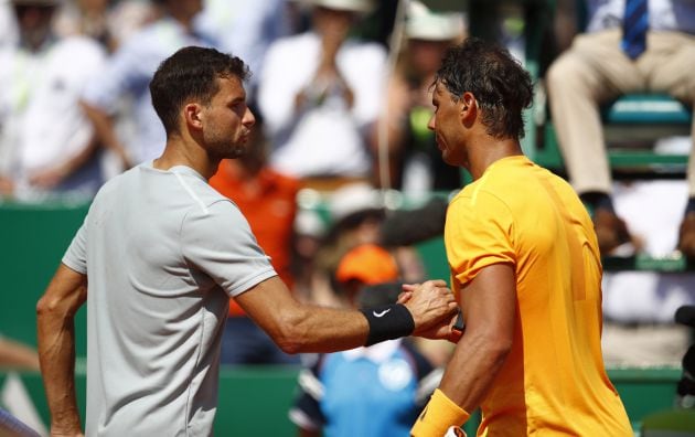 Dimitrov da la enhorabuena a Nadal por su pase a la final