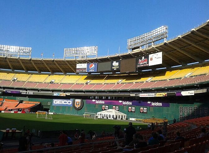 El estadio del DC United, el Robert F. Kennedy Memorial Stadium, donde se entrena la Selección