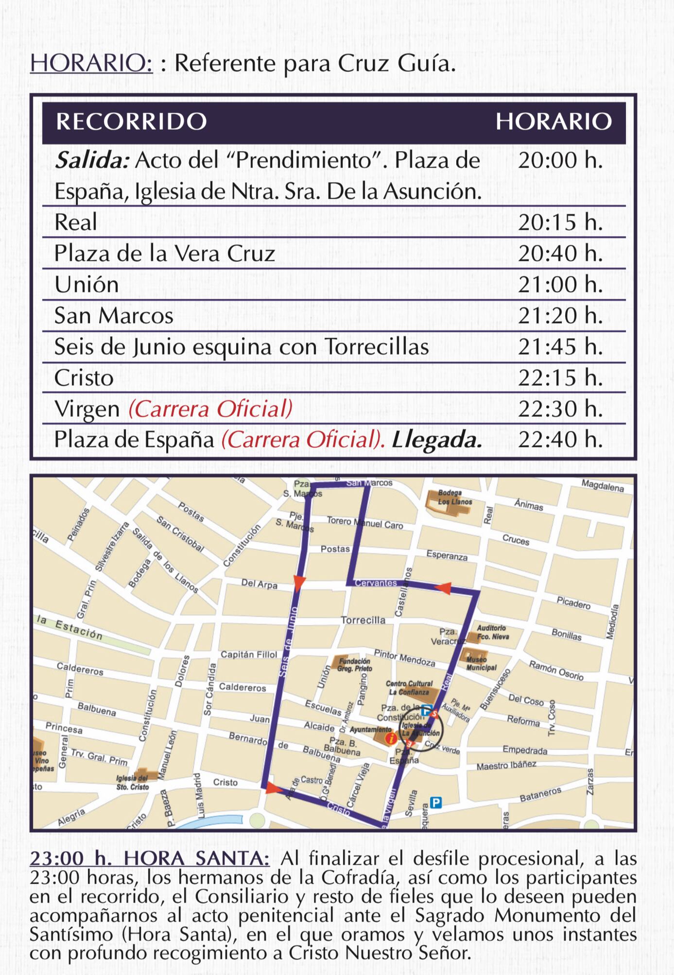 Itinerario y horarios de la procesión de Jueves Santo (20h) en Valdepeñas (Ciudad Real)