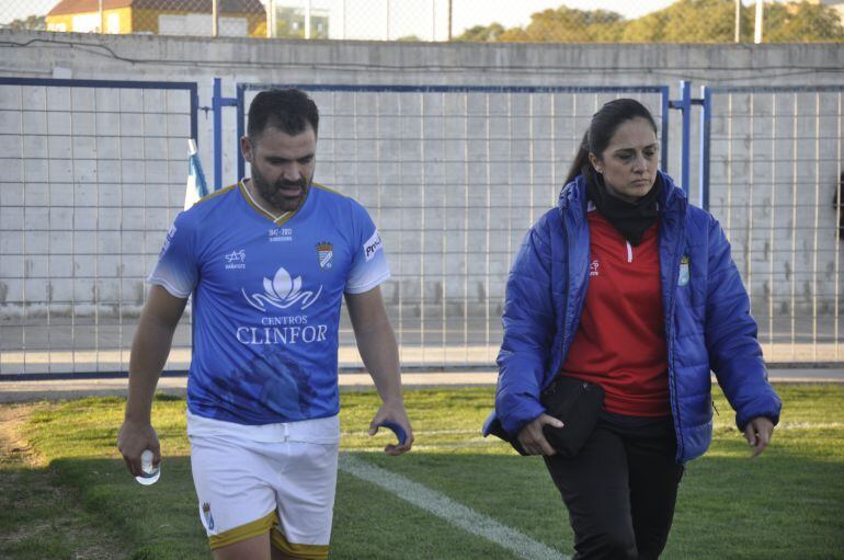 Guille en el momento en el que se retiró del campo