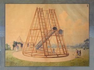 Lámina de cómo fue el Telescopio de Herschel - Real Observatorio de Madrid