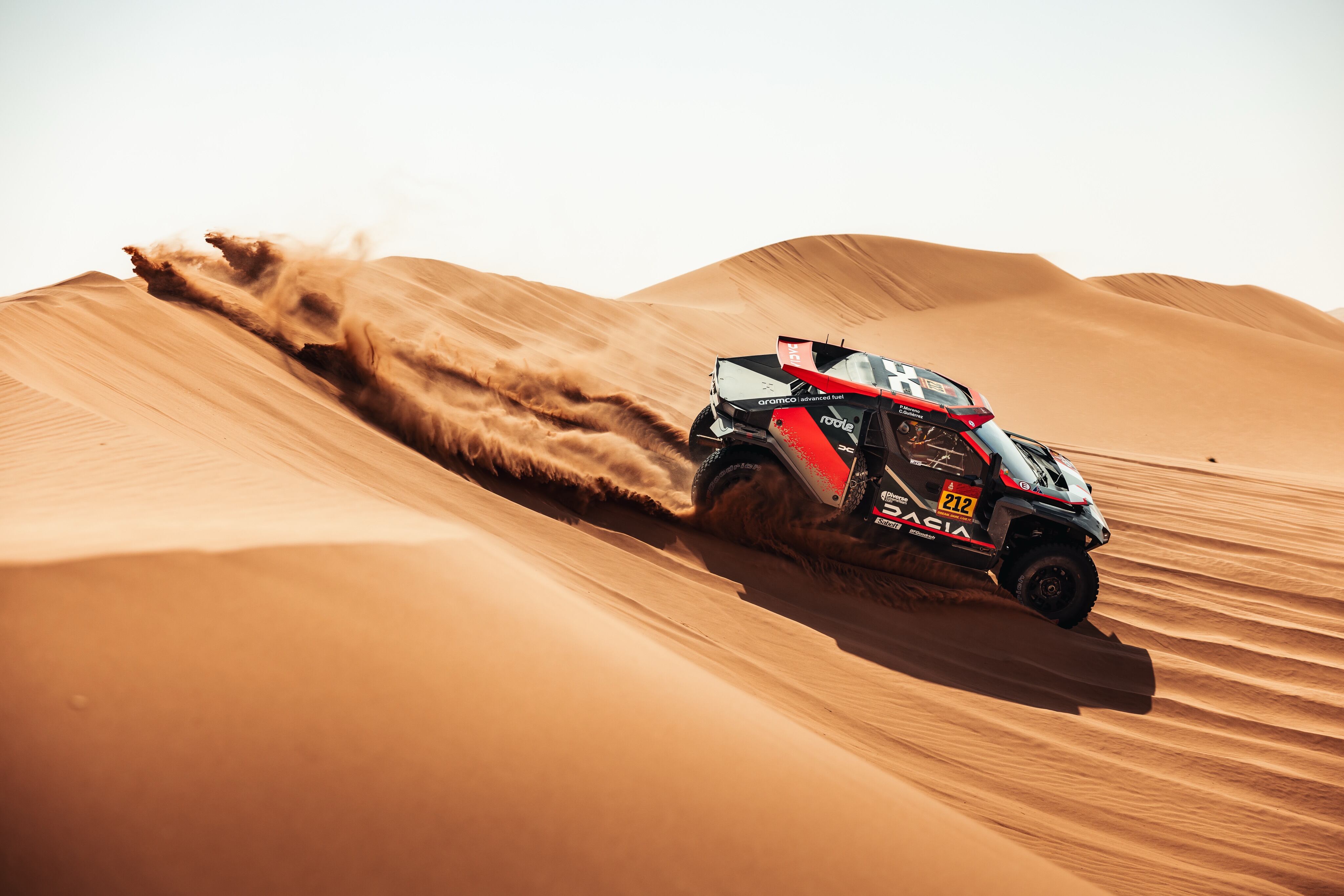 La piloto burgalesa Cristina Gutiérrez en su Dacia Sandrider en el rally Dakar | Fuente: Dacia Sandriders