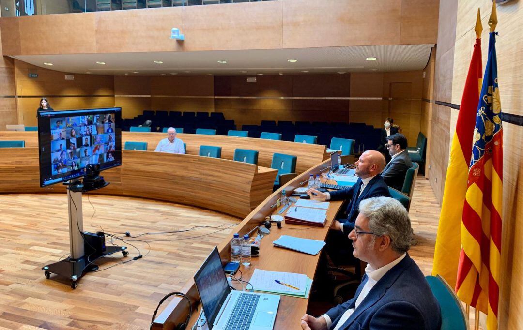 Reunión telemática de la Diputación de Valencia con los ayuntamientos 
