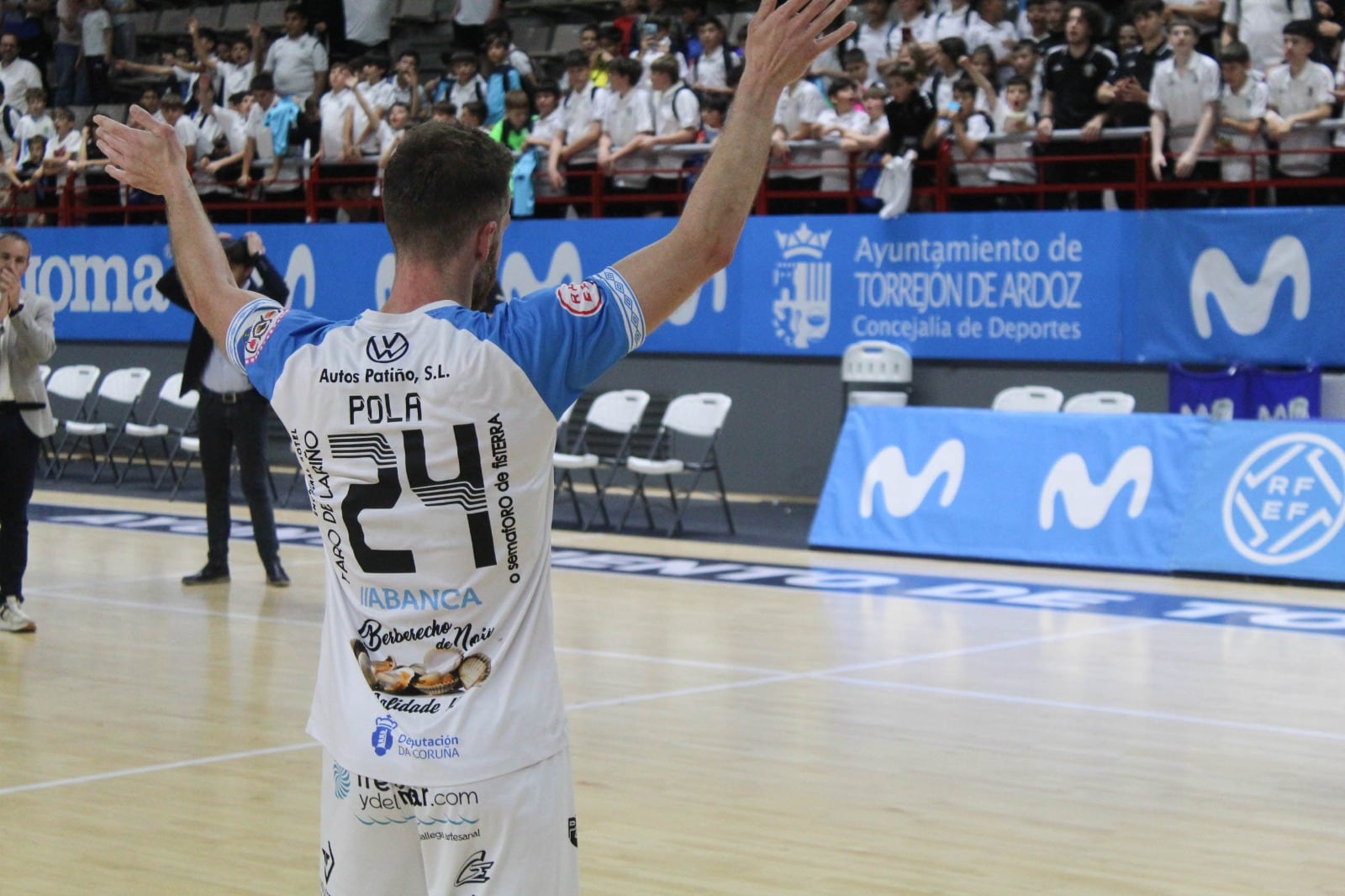 Pola, en su último partido como jugador de fútbol sala