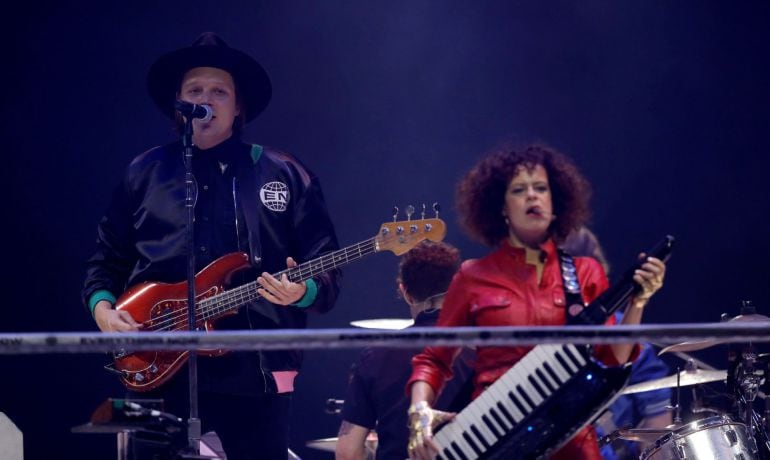 Arcade Fire, durante su concierto de este martes en Madrid.