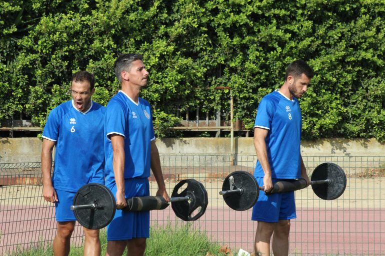 Álex Colorado durante la sesión de trabajo del martes
