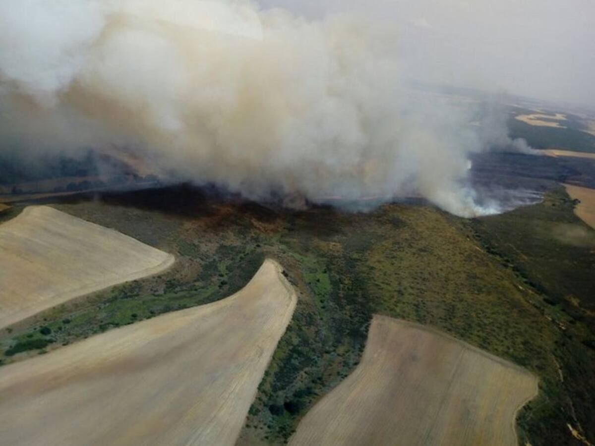 Arden más de 30 hectáreas en Tabanera de Valdavia