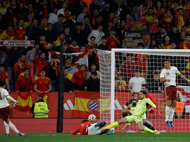 El partido amistoso que las selecciones nacionales de España y Egipto disputaron el 31 de marzo en el RCDE Stadium, de Cornellá-El Prat, Barcelona. EFE/Alberto Estévez