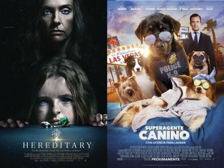 Carteles de &quot;Hereditary&quot; y &quot;Superagente canino&quot;