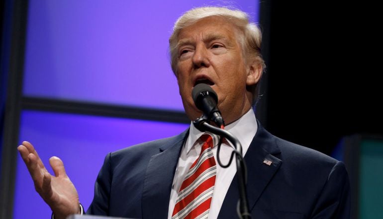 Donald Trump, durante una conferencia en Pittsburgh, Pennsylvania, antes de las elecciones