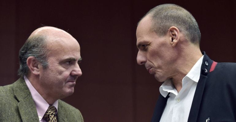 Luis de Guindos y Yanis Varoufakis.