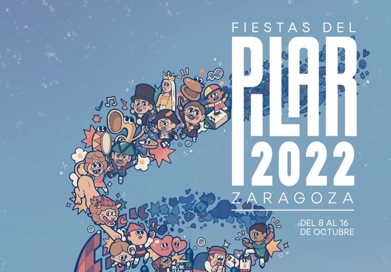 Detalle del cartel de Fiestas del Pilar 2022 de Zaragoza