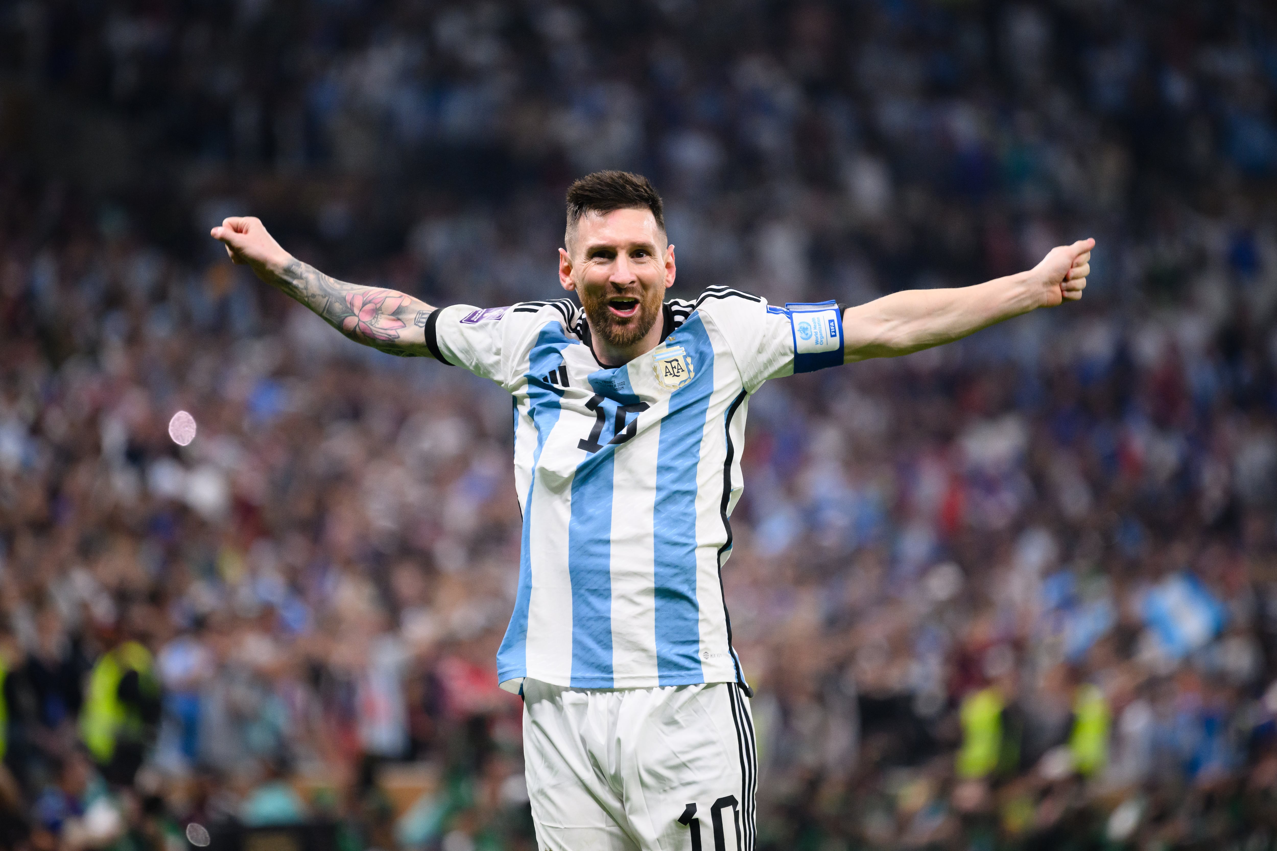 Lionel Messi celebra un gol de Argentina en la final del Mundia de Qatar ante Francia