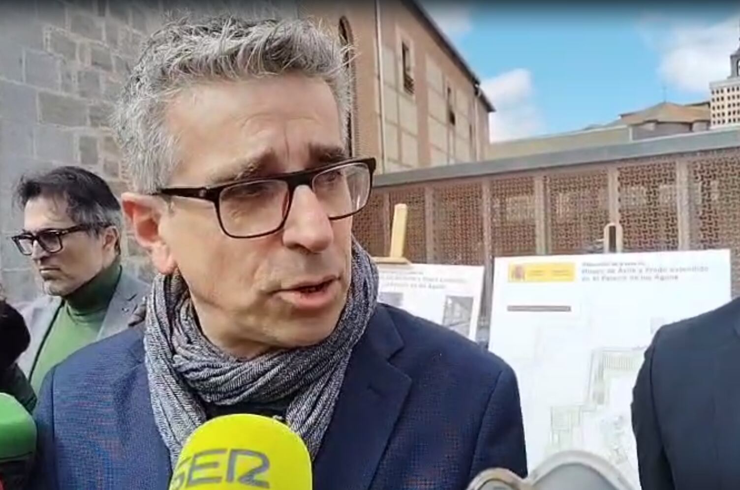 El secretario de Estado de Cultura, Jordi Martí, visita la restauración del Palacio de los Águila