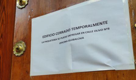 Aviso sobre el cierre de la sede de Globalcaja