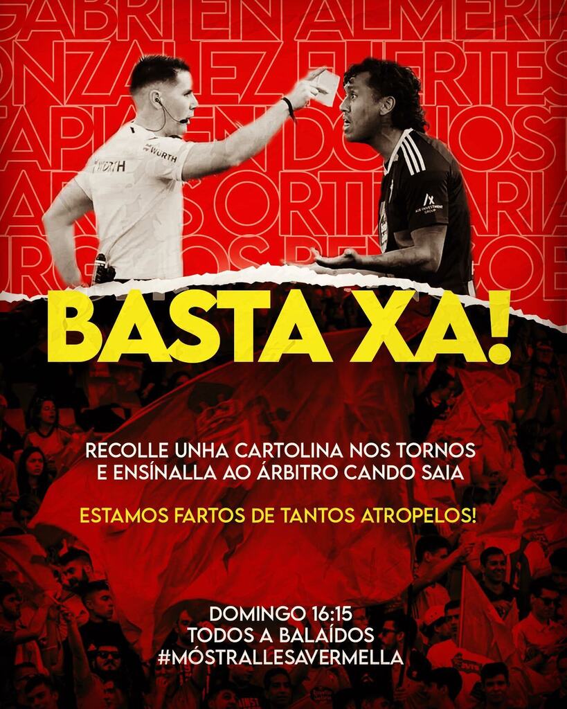 Cartel de la protesta que ha preparado la afición