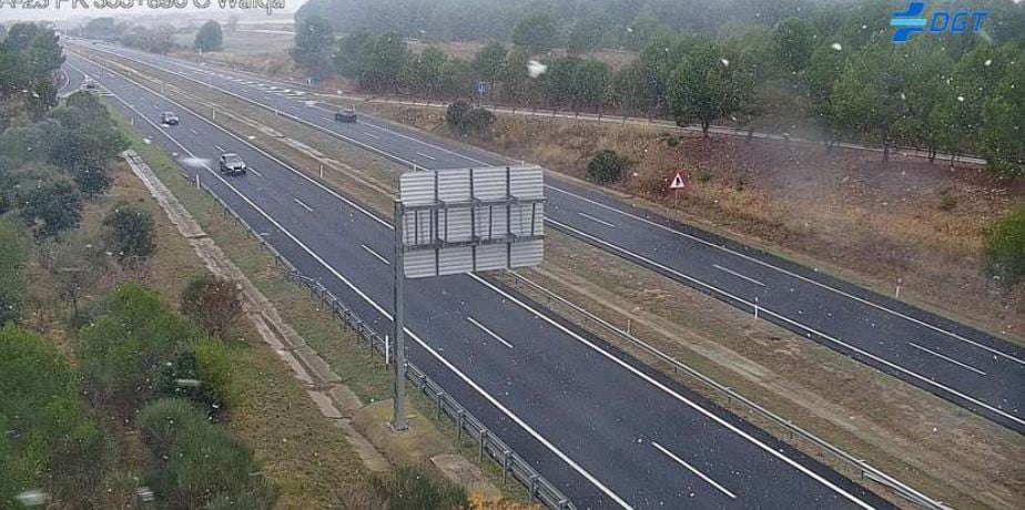 Estado de la carretera A-23 en Huesca