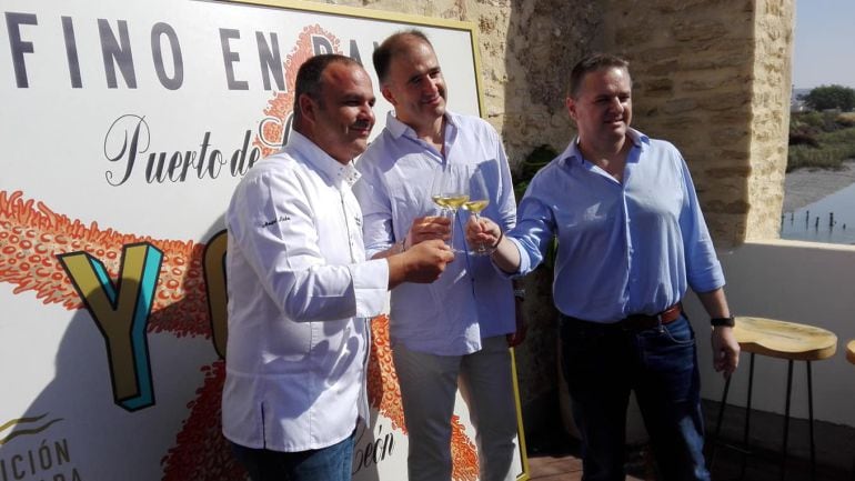 Ángel León, Luis Caballero y Sergio Martínez, en la presentación de Yodo