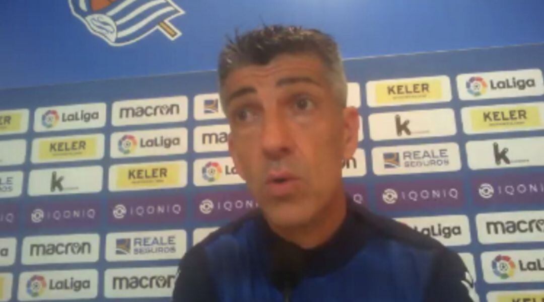 Imanol Alguacil, entrenador de la Real, comparece en Zubieta