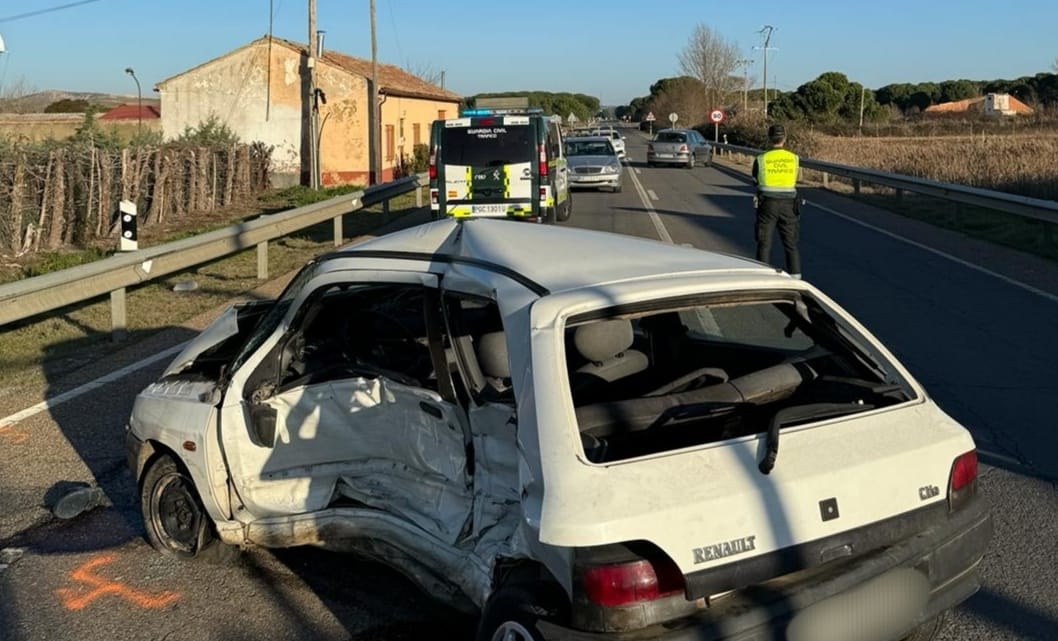 Imagen de uno de los coches siniestrados