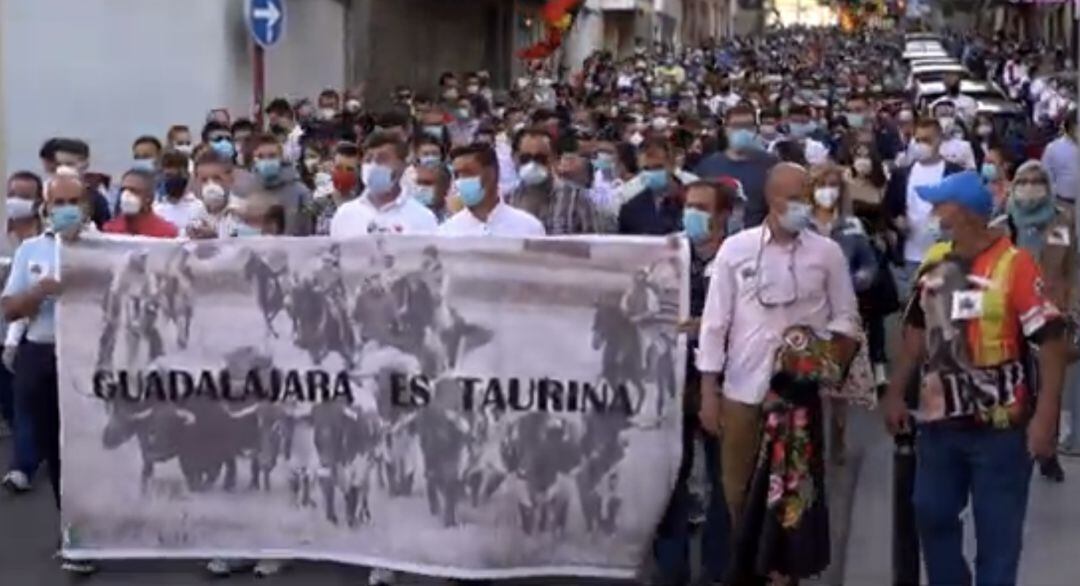 Paseo en defensa de la fiesta del toro en Guadalajara