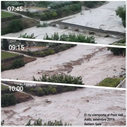 Imágenes del puente de Aielo de Malferit durante la mañana del jueves 11 de septiembre.