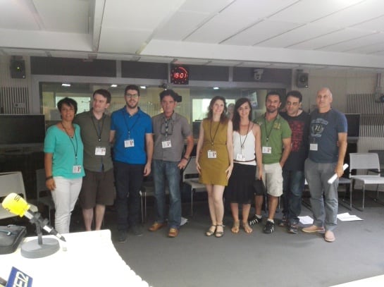 Los participantes de la final de &#039;Relatos en cadena&#039; en los estudios de Madrid.