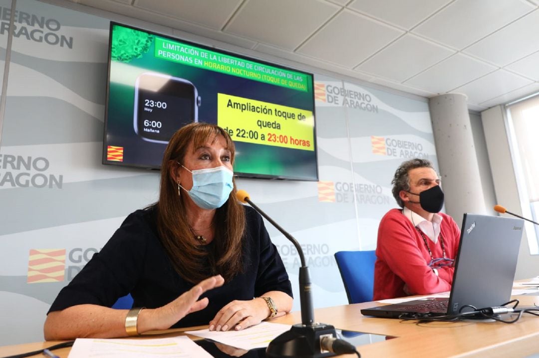 Sira Repollés y Francisco Javier Falo, Consejera de Sanidad y Director General de Salud Pública