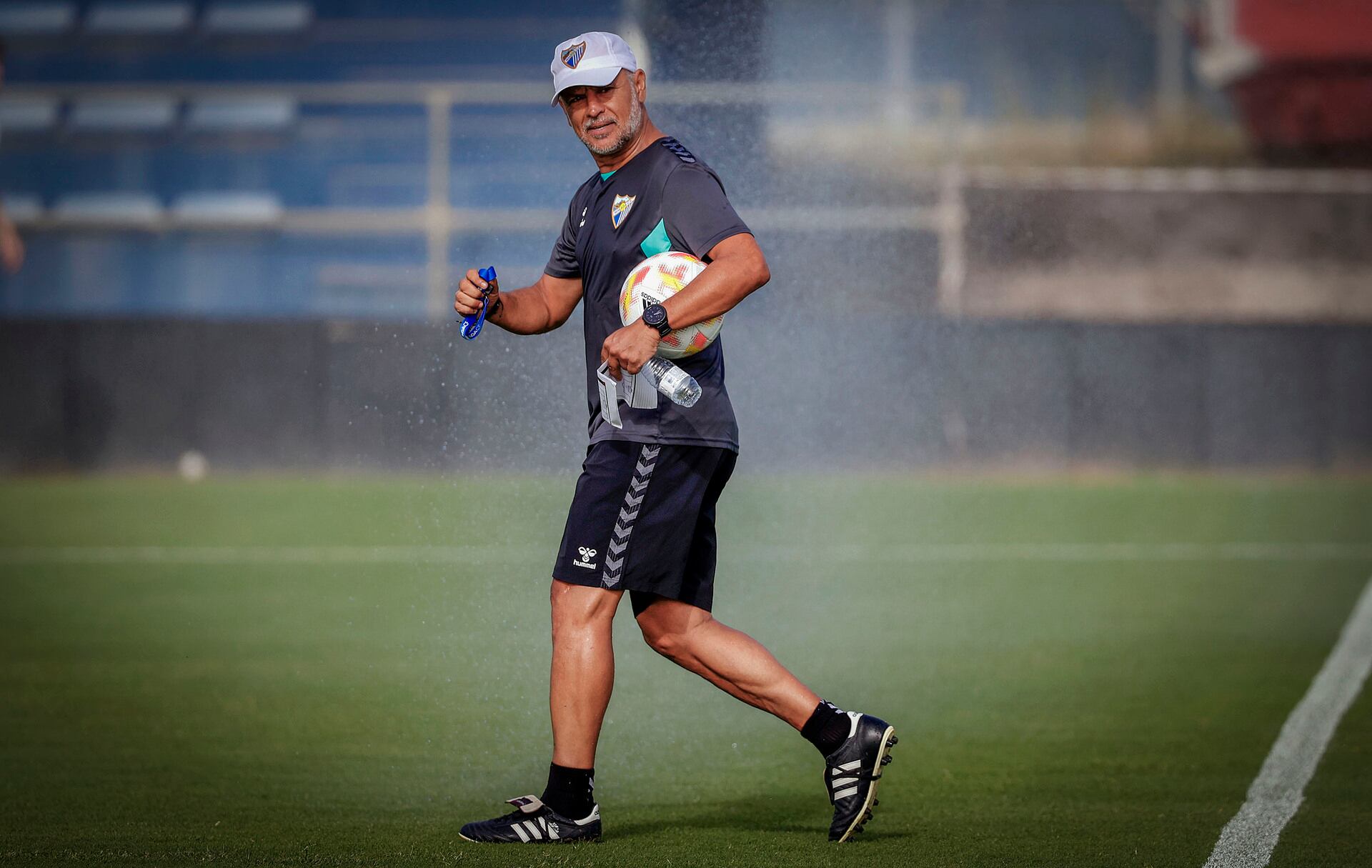 Sergio Pellicer en un entrenamiento del Málaga