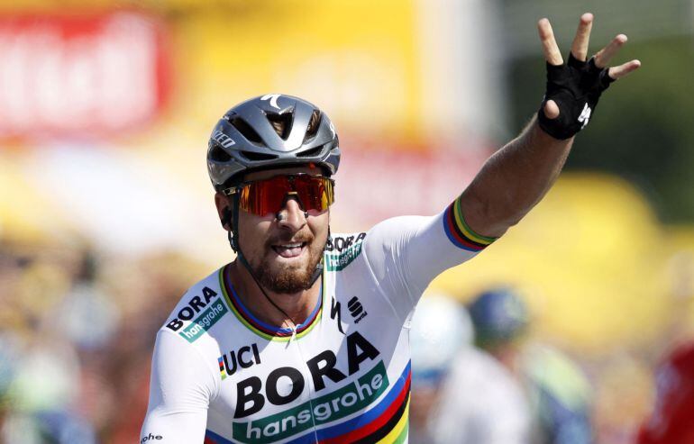 Peter Sagan celebra la victoria. 