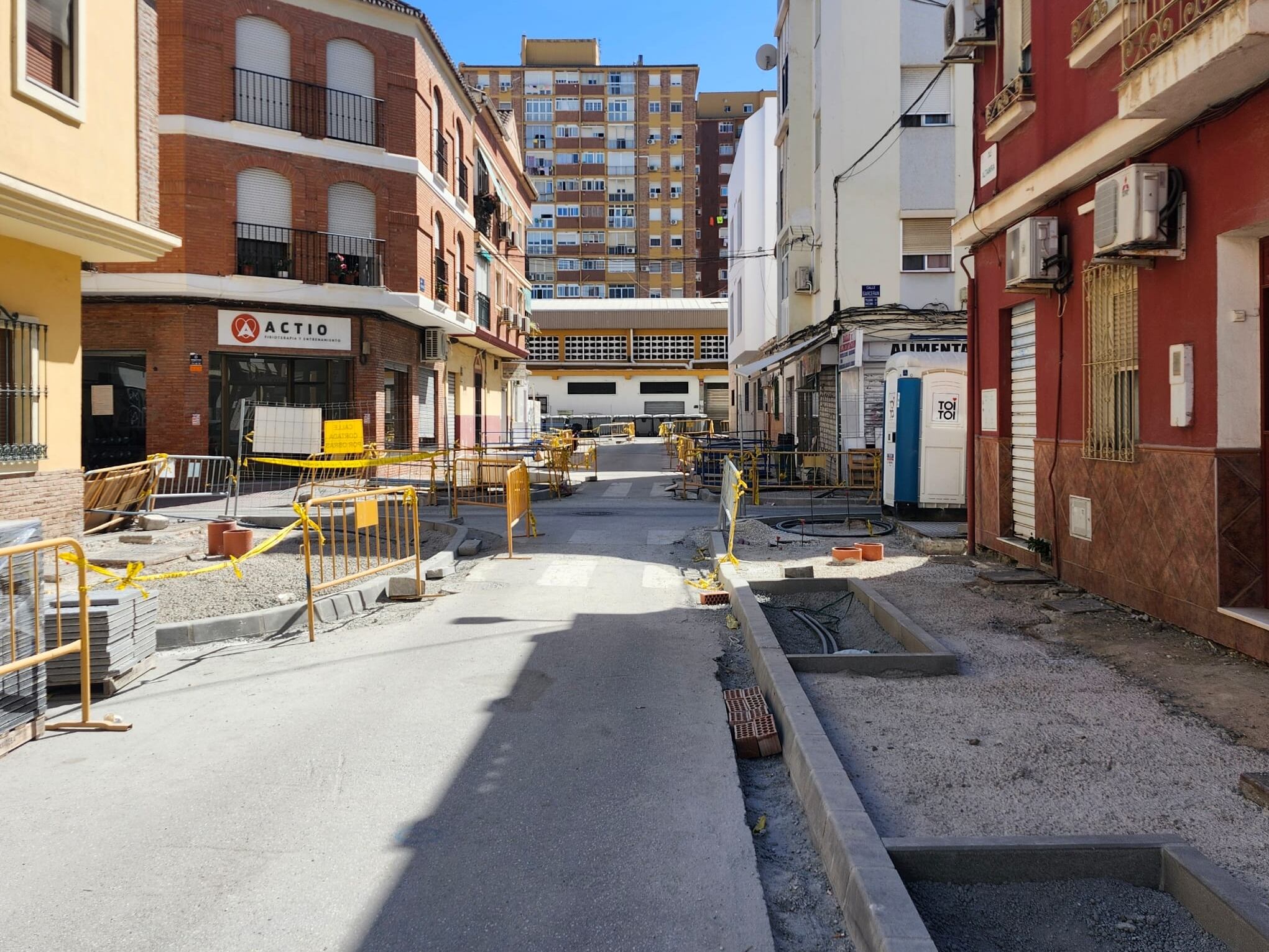 Obras en el barrio de Huelin