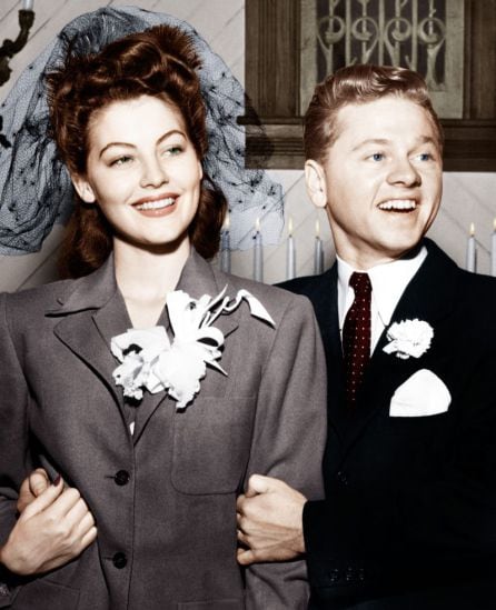 Ava Gardner y Mickey Rooney el día de su boda