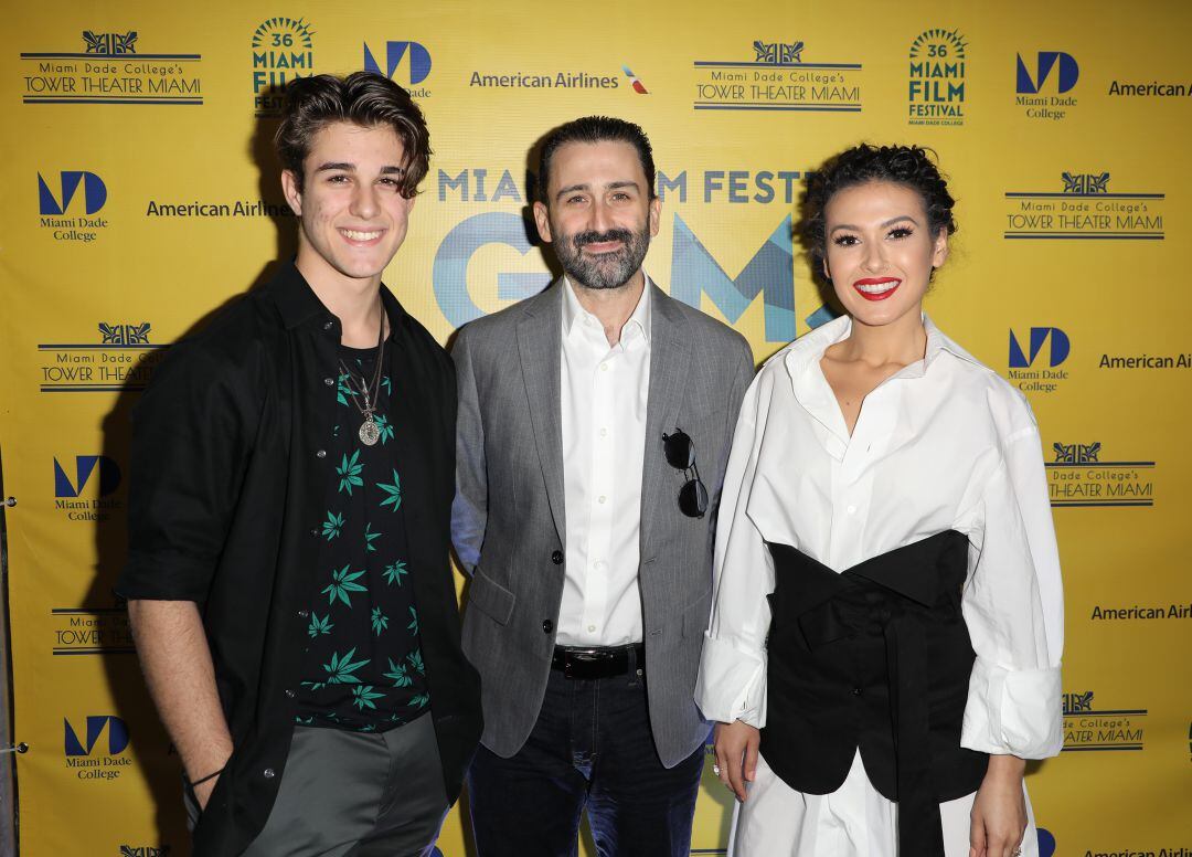 Javier Limón Jr., Javier Limón i la cantant Nella Rojas, en el passat Festival de Cinema de Miami (Octubre 2018)