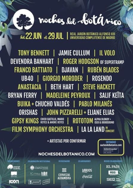 Cartel Festival Noches del Botánico 2017.